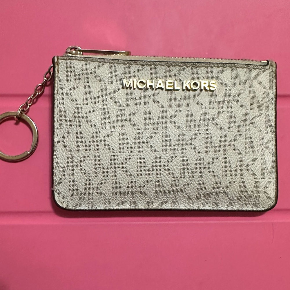 Michael Kors card holder with coin pouch and key ring